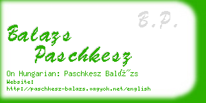 balazs paschkesz business card